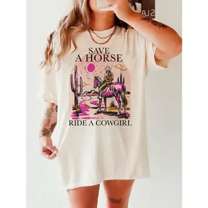 Save A Horse Ride A Cowgirl Retro Lesbian T Shirt Hoodie Sweater Lesbian Clothes Sapphic Shirt Lesbian Cowgirl Lesbian Pride Western Femme Wlw