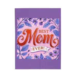 Best Mom Ever Velveteen Plush Blanket - Cozy Gift for Mother's Day, Home Decor, Bedspread, Comfort, Snuggle Time