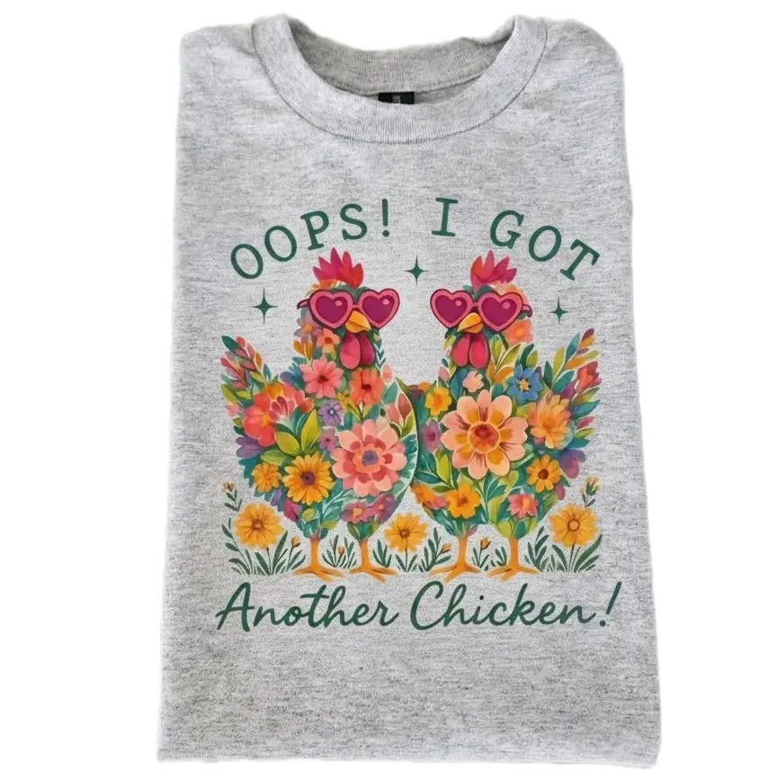 chicken mom shirt cute farmhouse oops I got another chicken humor floral popular trendy farm Short Sleeve Tshirt