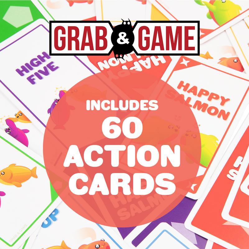 Happy Salmon Grab & Game Edition by Exploding Kittens - Fast-paced card game under two minutes!