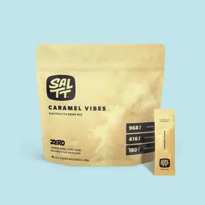 SALTT Caramel Vibes Electrolyte Drink Mix - Sodium, Potassium, Magnesium - Zero Sugar - 30 Packets
