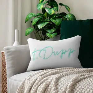 Spun Polyester Lumbar Pillow with Removable Insert and Double Sided Print