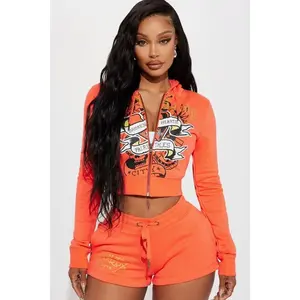 Ed Hardy Heart Tattoo Front Hoodie - Peach C