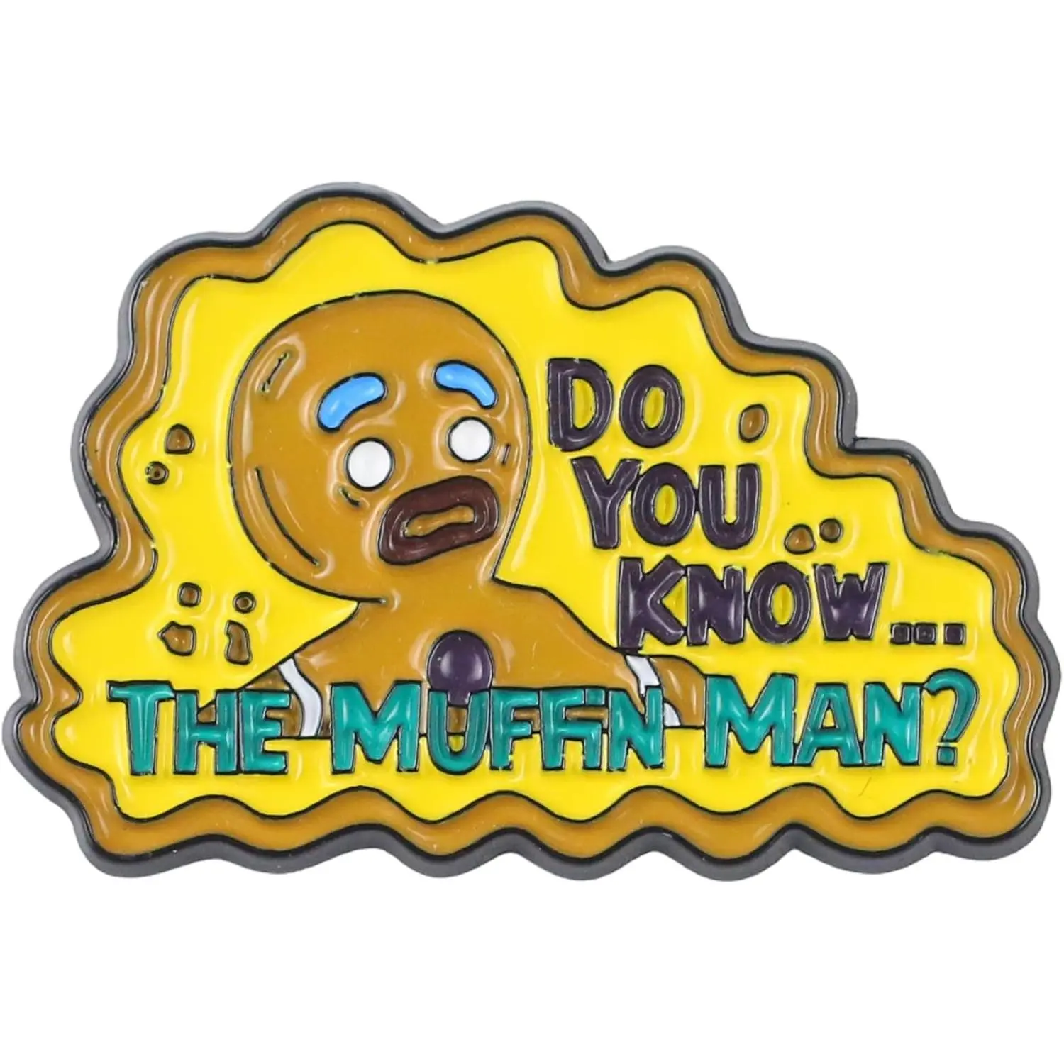 Retro Funny Cartoon Gingerbread Enamel Brooch Pin - Unisex Casual Daily Fashion Accessory with Novelty Quote, Nostalgic Cookie Joke, Millennial Meme Gift, Letter-Infused Pop Culture Jewelry, 1.5" Size, Letters