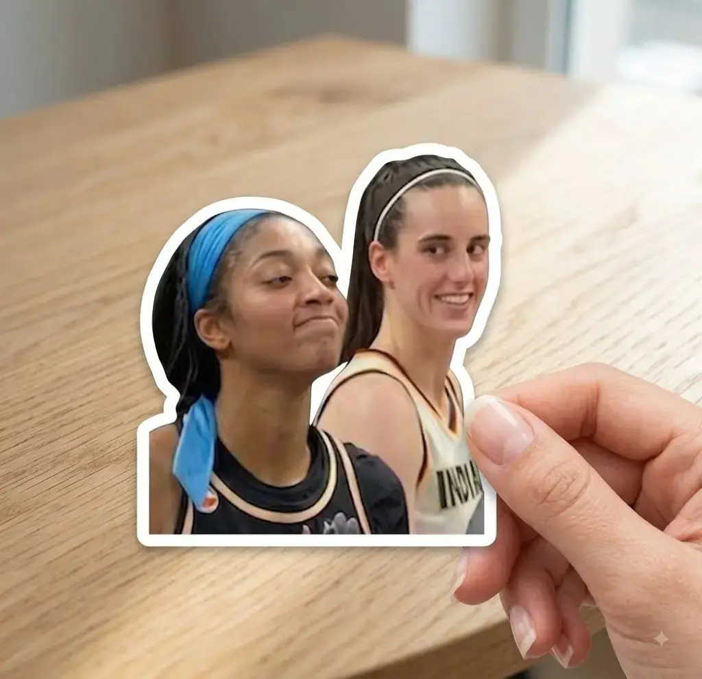 Caitlin Clark & Angel Reese Funny Sticker, Basketball Fan Gift Sticker
