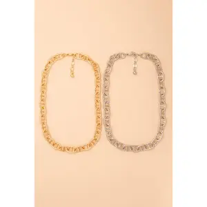 Francesca Polished Soda Tab Link Chain Necklace