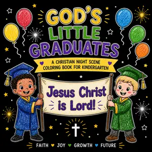 God’s Little Graduates: A Christian Night Scene Coloring Book for Kindergarten: Faith-Based Classrooms & Sunday School