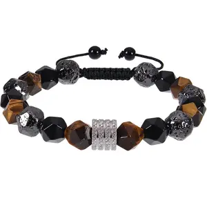 Adjustable Triple Protection Bracelet with Stainless Steel Center