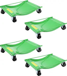 Car Dolly Set of 4, 10000LBS Capacity Wheel Dolly, Heavy Duty Vehicle Dolly for Moving Car with 3.5 Inch Steel Wheels, 24x15 inches