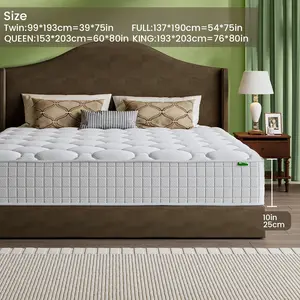 Box Memory 10-inch Mattress - Twin Full Queen King Sizes PK Cotton 6-Layer Medium Firmness Strong Edge Support Compressed Breathable Sleep-Adjusting Zero-Pressure Foam Knit Fabric
