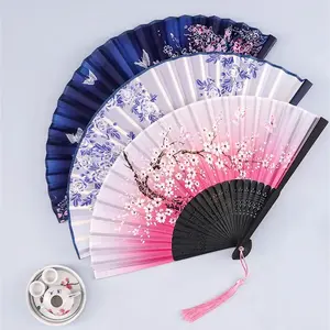 1 Count Chinese Style Folding Fan Elegant Cultural Decorative Handheld Fan For Wedding Party Home Decoration Ideal Gift Choice Viral TikTok Aesthetic Room Decor Must Haves