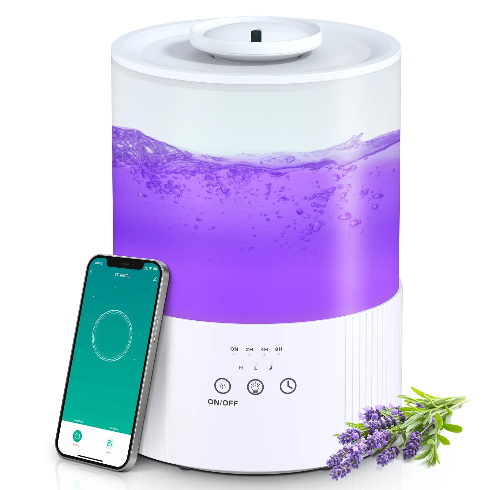 Humidifiers for Bedroom Large Room, 2.5L/5.5L Top Fill Air Humidifier for Home with Night Lights, Smart Wifi App Control, 38H Max Runtime, Timer, Slee