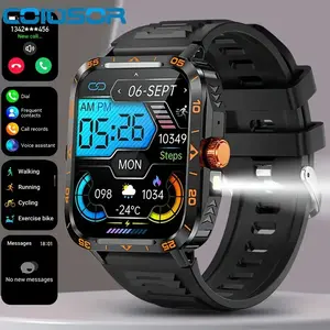 Touch Screen Smartwatch with LED Flashlight, Call Function, Compatible with Android & iPhone, Over 100 Sports Modes, Custom Dial, Calorie, Step,TFT Display, Silicone Strap, USB Charging, Non-Waterproof, Rechargeable Polymer Battery