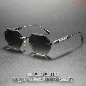 Rimless Fashion Trendy Sunglasses, Viral Minimal Stylish Modern Sunnies, Premium UV400 Full Eye Protective Durable Lens, Sleek Lightweight Hollow Frame Structure, Versatile Comfortable Daily Styling Eyewear, Outdoor Driving Travel Casual Daily Wear Access