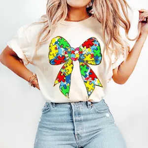 Autism Bow, Awareness Coquette, Autism Ribbon, Retro Autism, Autism Mama, Special Education T-shirt