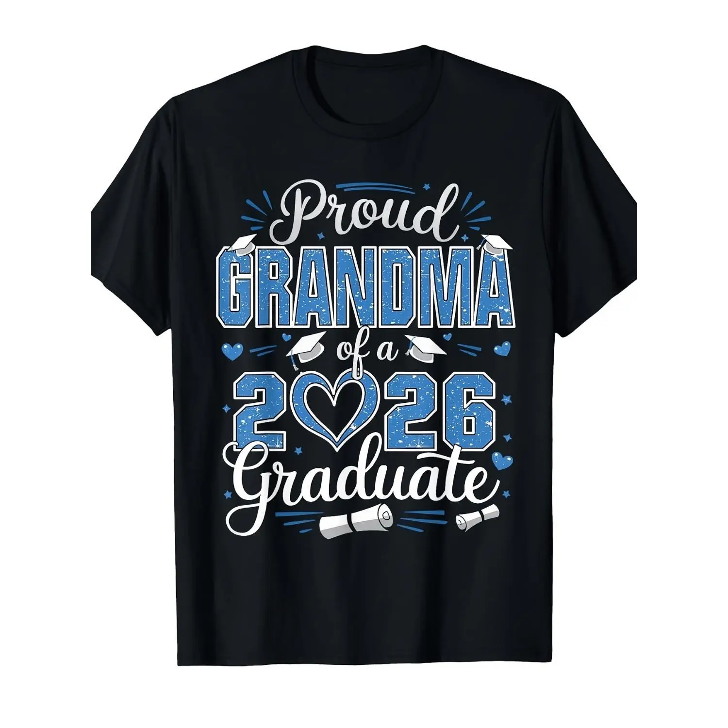 Proud Grandma of a 2026 Graduate Unisex Retro Graduation Cap and Diploma Tee