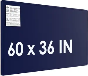 MaxGear Extra Large Bulletin Board 60" x 36", Foldable Felt Board Vision Board Supplies, Cork Board for Office, Home, School, Small Pin Boards for Walls Decorative Display Board Dark Blue