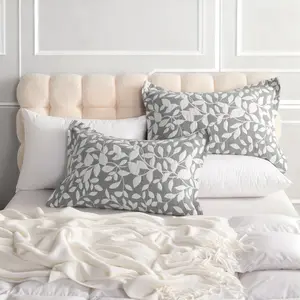 Cotton Pillow Shams, 3 Layer Muslin Breathable Soft Thermal Yarn Dyed Sham Covers, 2 Pack，with Envelope Closure