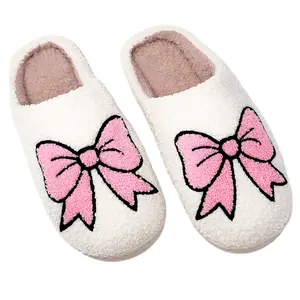 Bow Slippers Comfortable Cozy Women Girl Cute Footwear