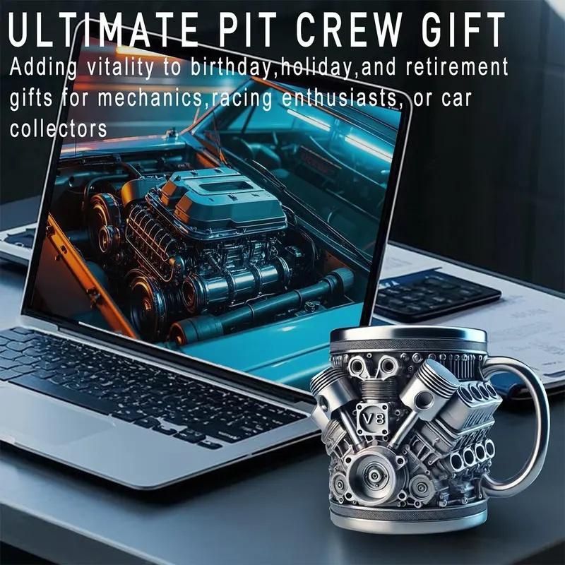Personalized Stainless Steel Mug - V8 Engine Design, 10oz Handcrafted Durable & Stylish, Perfect for Car Enthusiasts,Coffee Cup,Birthday Present,Holiday Gift Personalized Stainless Steel Mug - V8 Engine Design, 10oz Handcrafted Durable & Stylish, Perfect for Car Enthusiasts,Coffee Cup,Birthday Present,Holiday Gift