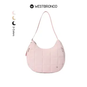 WESTBRONCO Puffer Tote Hobo Crescent Shoulder Bag Quilted Purse Bags Women Gym Bags 2026 VIRAL Spring Trendy Handbag Adjustable Strap Diaper Bag gift for her