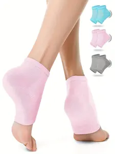 3 Pairs Moisturizing Heel Socks for Cracked Heel Treatment, Foot Care Toeless Socks to Soften and Hydrate Dry Cracked Feet Heels, Cracked Heel Repair Socks, Gel Socks for Dry Cracked Feet, Hydrating
