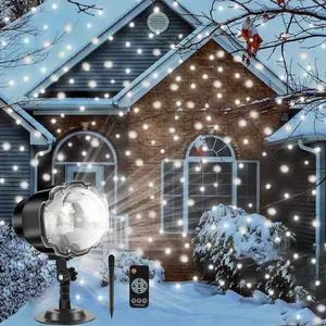 Snowfall LED Lights IP65  Mini Christmas Snowflake Projector Lamp Indoor Outdoor  Year Decoration Light with RF Remote & Timer(High Brightness)