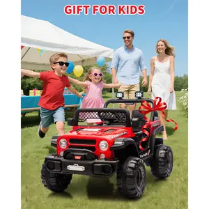 12V Kids Ride on Truck, 4WD 2 Seater Electric Ride on Toys Car for Big Kids w/ Remote, 2x200W Motor