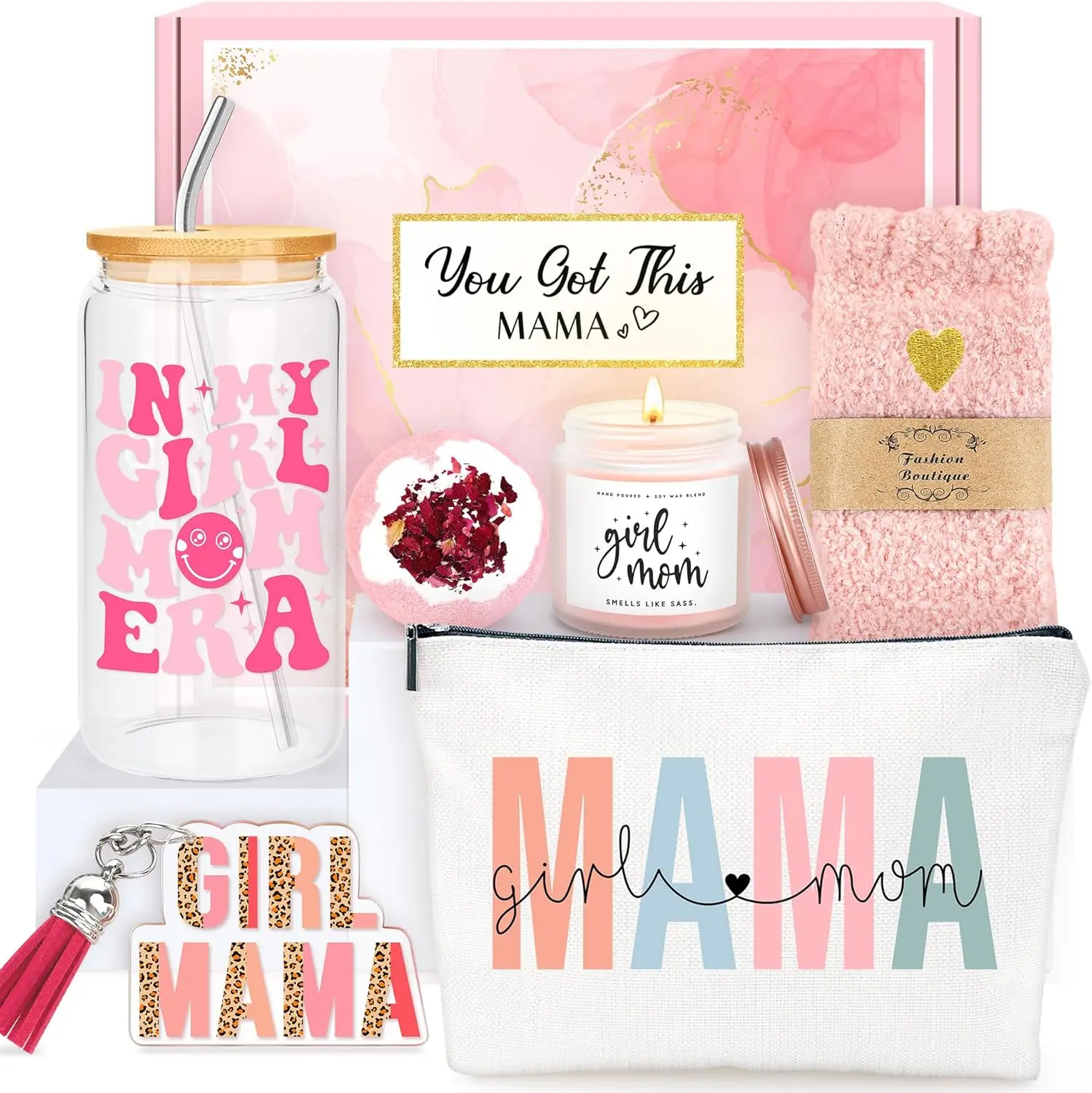 Girl Mom Gifts for New Mom – Thoughtful Postpartum Gift Basket for Women After Birth, Mom to Be Gift Ideas, Baby Shower & Girl Mama Care Package