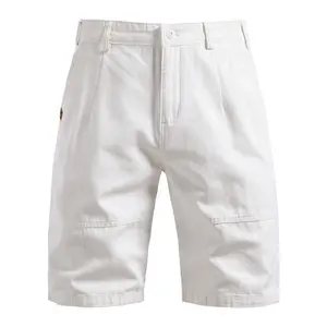 Men's Pure Cotton Casual Straight Fit Five-Pocket Shorts, Solid Color Versatile Cargo Shorts