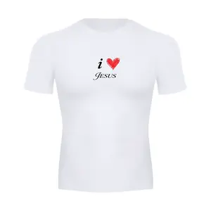 I Love Jesus White Compression Shirt