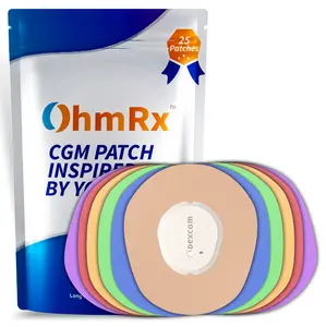 OhmRx Dexcom G7 Adhesive Patches - Pack of 25, Waterproof Multicolor