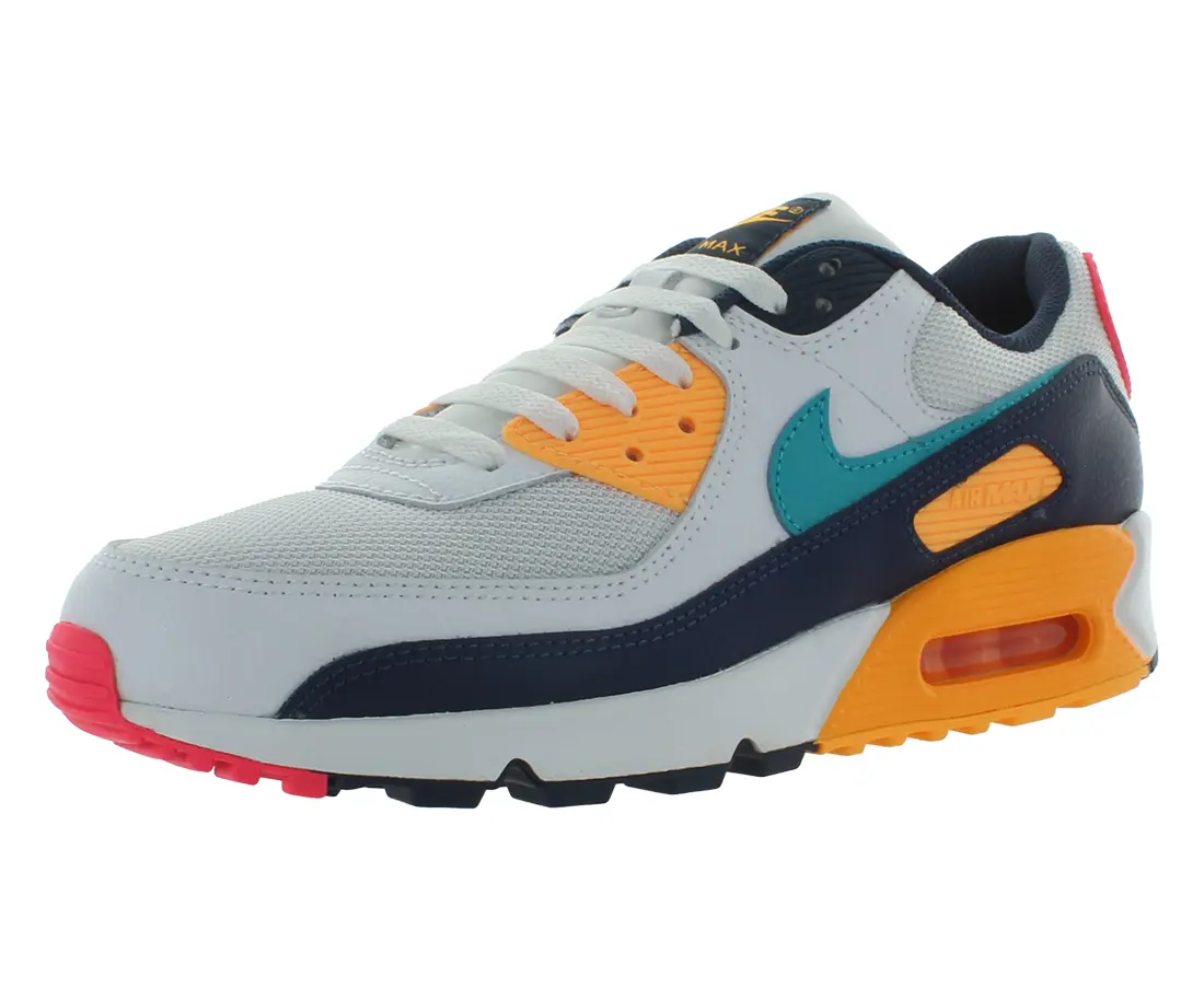 NIKE Air Max 90 Men's Sneaker, Classic Leather and Mesh Athletic Trainer with Visible Air Cushioning for Casual Wear, Sports Shoes, Footwear