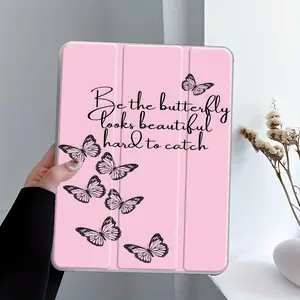 Butterfly Pattern iPad Case, Tablet Cover, Transparent Acrylic Hard Back Panel With Pencil Slot, Suitable for Ipad mini pro air, Scratch-resistant Ultra-thin, Shock-resistant Full Cover Protective Case Suitable for Offices, Schools and Homes
