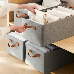 1pc cationic fabric storage box with steel frame,pull-out foldable clothing storage basket for wardrobe storage