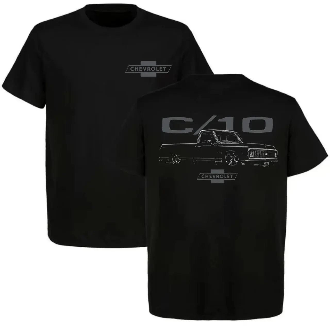 Chevy C10 Pickup T-Shirt, Classic Chevrolet Truck Tee, Lowrider C10 Graphic Shirt, Vintage Car Enthusiast Gift, Slammed Truck Style