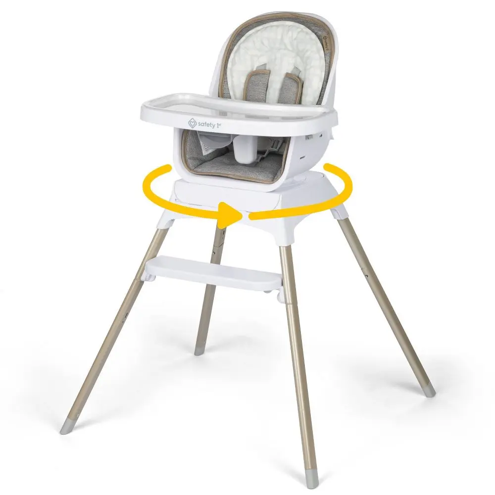 Safety 1st Grow and Go Rotating High Chair - French Gray, Toddler High Chair, High Chair For Toddlers