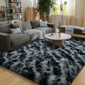 Soft Shag brown Rugs For Bedroom, Black And Grey Fluffy Shaggy Rugs For Living Room Nursery, Luxury Modern Plush Carpet Girls Boys Kids Room Dorm Indoor Home Decor, Upgrade Non-Slip fuzzy carpet