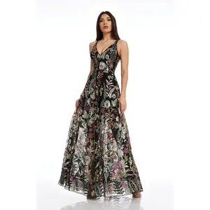 Ariyah Floral Sequin Gown