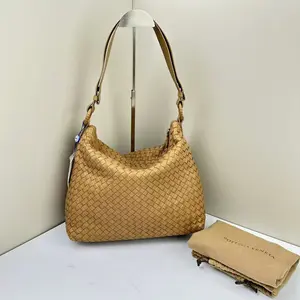 Pre-owned Bottega Veneta Nappa Shoulder Bags Intrecciato Hobo Caramel CPU0413