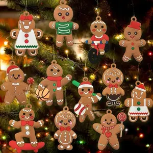 12 pcs Ginger Bread Christmas Ornaments