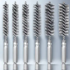 Stainless Steel Drill Bit Cleaning Brush Set, Industrial Grade Metal Rust Removal Polishing Tool, Portable Electric Tool Rotating Grinding Brush Kit, Heavy Duty