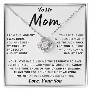 My Mom, Through Thick & Thin - Custom Necklace | Meaningful Gift for Mom from Son, Perfect for Christmas, Birthday, or Bonus Mom | Thoughtful Jewelry to Show Love and Gratitude, Ideal for Xmas, Mother's Day, or Special Occasions