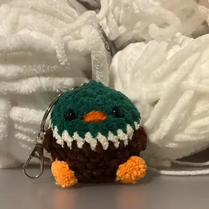 Mini Mallard Duck Crochet Plushie, Amigurumi Keychain Mallard, Handmade with Love