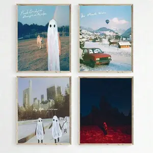 1pc Vibrant Music Poster Collection Canvas Art Print, Frameless, Cartoon Pattern, Art Deco, Classic, Modern Style, Phoebe Album Cover, Bridgers Music Posters For Bedroom, Home Office, Kid Room, Living Room, Restaurants Wall