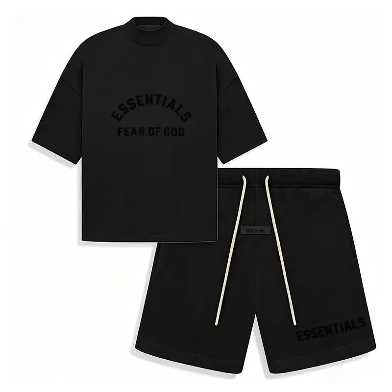 Fear of God Essentials Sweatshort & Tee Jet Black