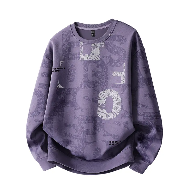 Men's Long Oversized Raglan Letter Print Polyester Sweatshirt - Fitted, Machine Washable, Stylish Pullover, Streetwear Fashion Casual Wear S-5XL, No