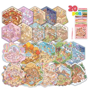 JOYIN 20Pcs 3D Sticker Scene, Stickers for kids, Anxiety & Stress Relief Toys for Kids and Adults, Great DIY Experience, Birthday Gifts & Party Favors, Carnival Prizes for Boys and Girls, Classroom Rewards