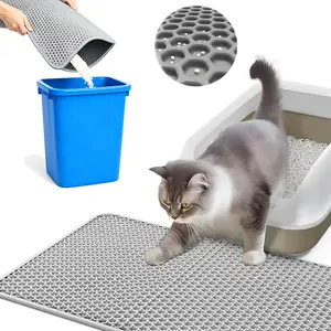 Cat Litter Mat - 29.6'' x 21.7'' Large Litter Trapping Mat, Easy to Clean Litter Box Mat, Waterproof, Urine-Proof, Non-Slip Kitty Litter Mats for Floor