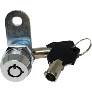 Tubular Cam Lock Keyed Alike Removable Key RV Compartment Storage Lock Cabinet Locks (Chrome Pack of 1, 5/8" 90°)